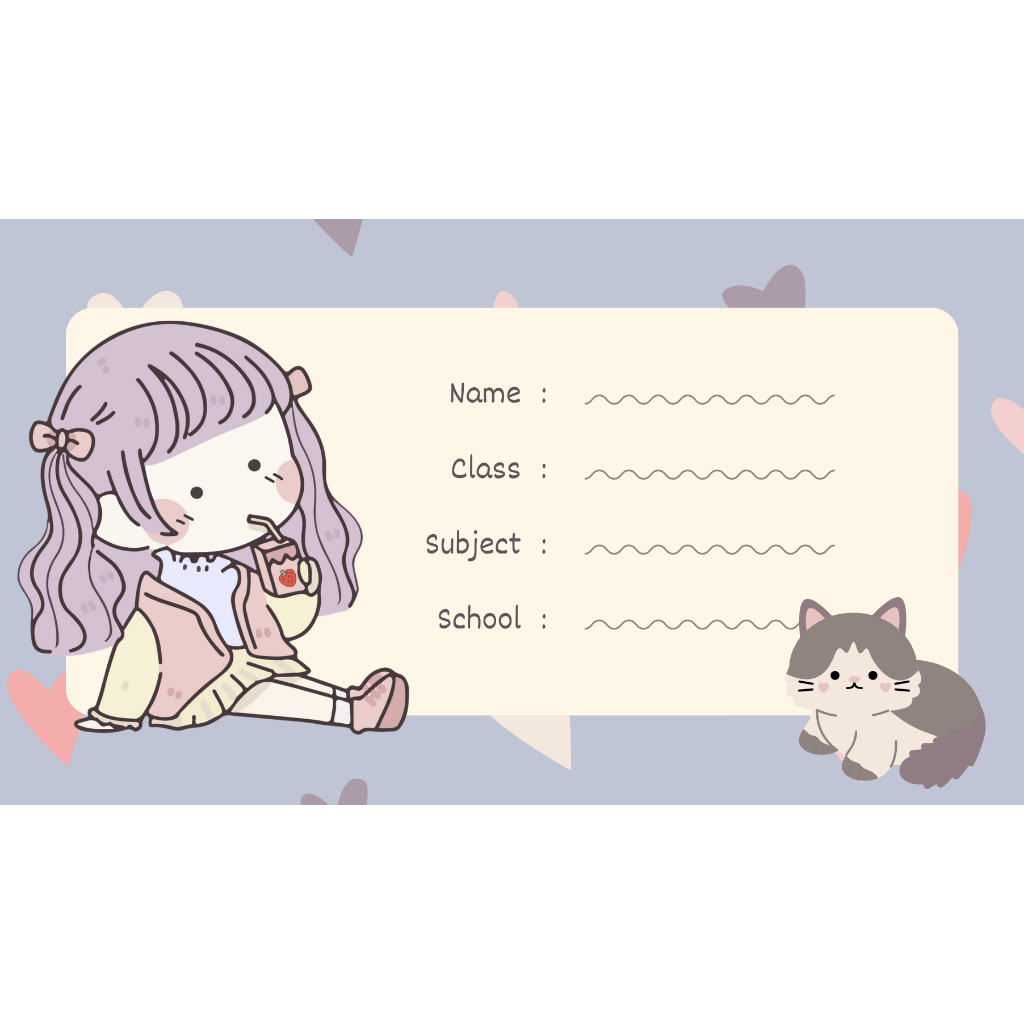 

Sticker Label Nama Besar ukuran 75mmx43mm Name Class Subject School