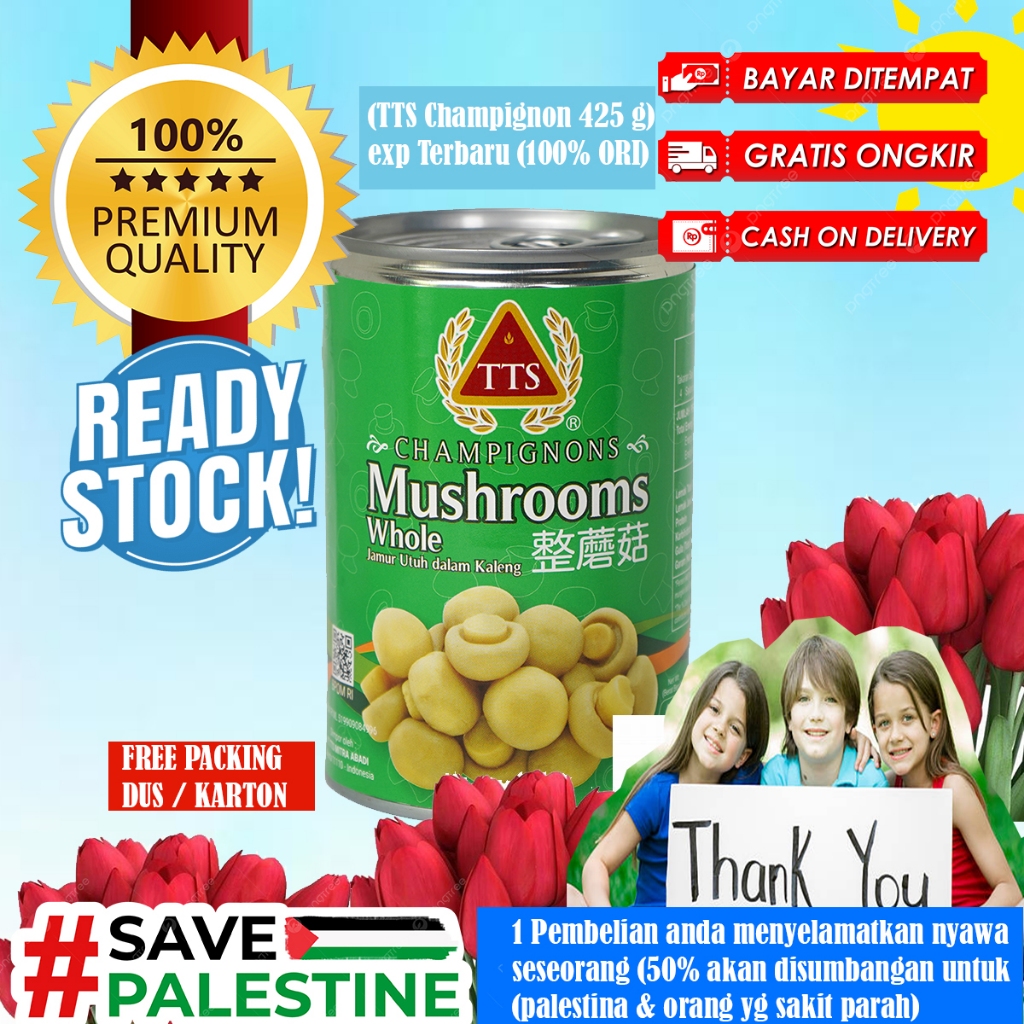 

TTS Jamur Kancing Kaleng / Moku / Champignons Mushroom 425 gram