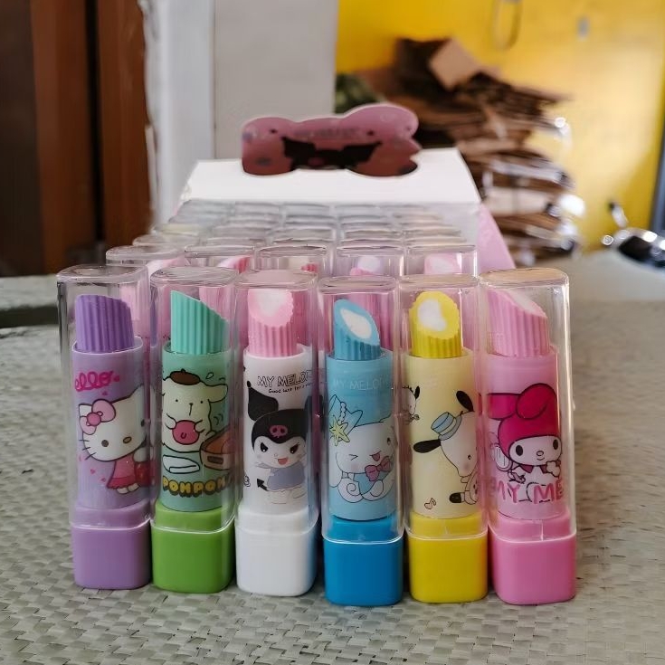 

{isi 6 pcs / 6 warna} hapusan model karakter/ penghapusan model lipstik