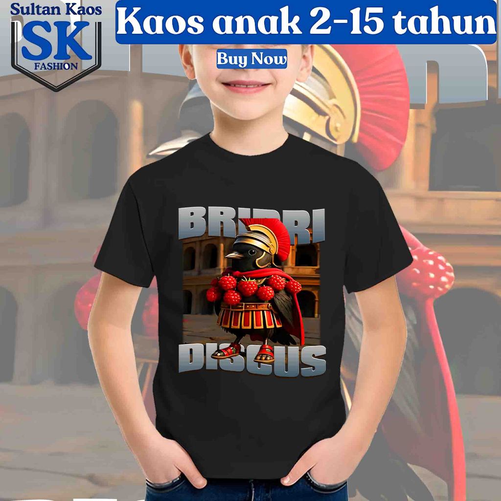 KAOS ANAK BRAINROT BRI BRI DISCUS | TSHIRT ANOMALI BRAINROT | KAOS  ANAK KARAKTER KARTUN BUAYA PESAW