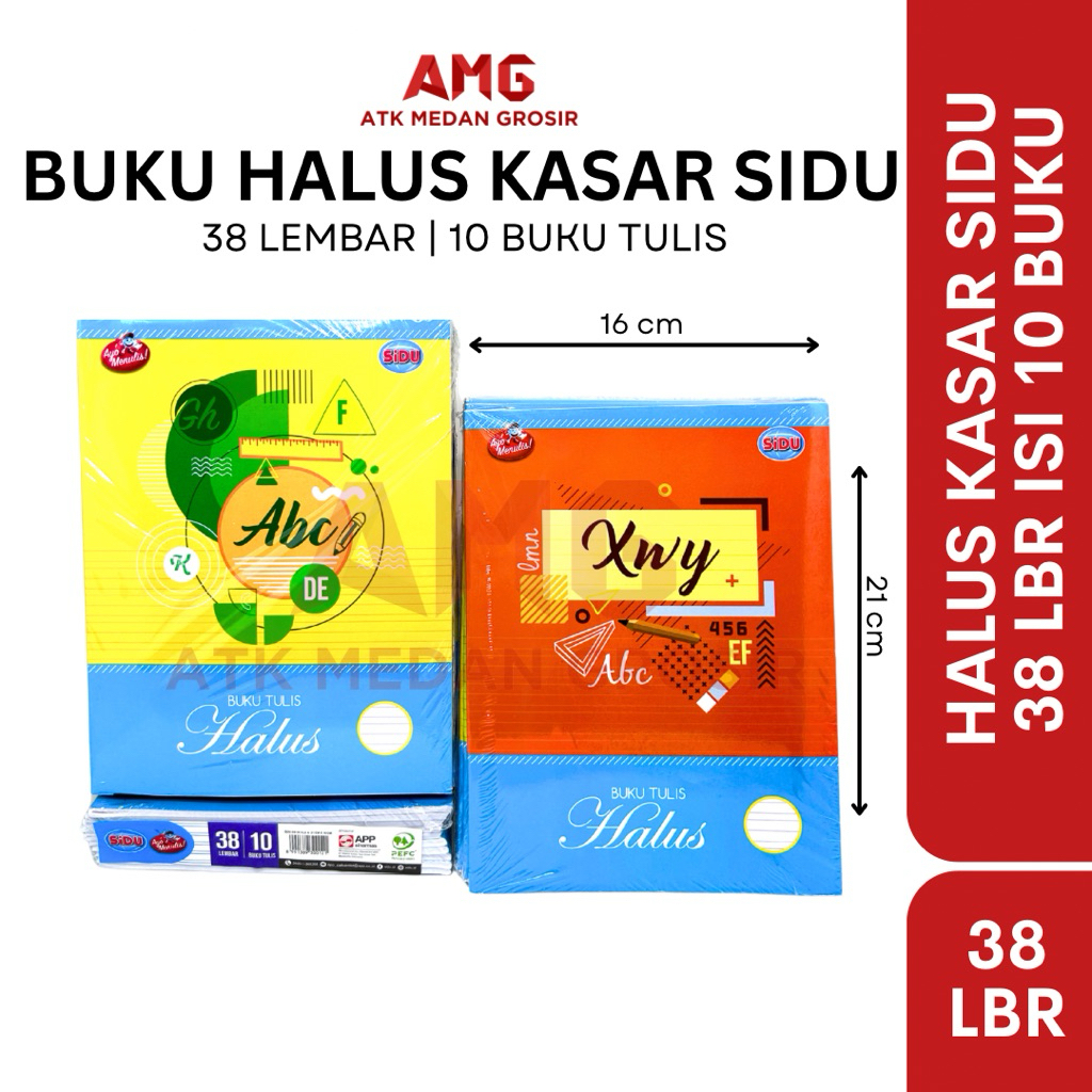 

BUKU HALUS KASAR SINAR DUNIA | SIDU ISI 38 LEMBAR HARGA PER BUNGKUS ISI 10 BUKU