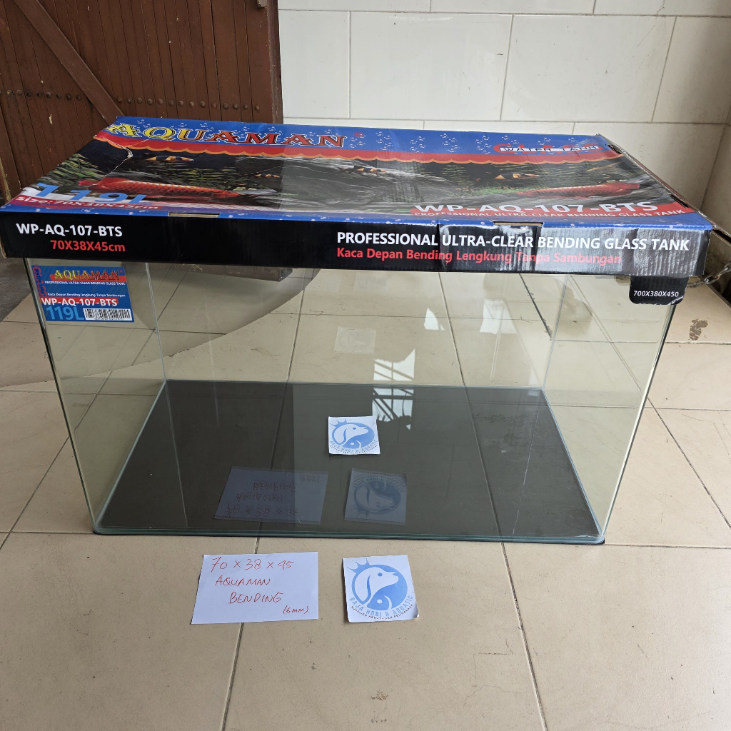 TANK MELENGKUNG AQUAMAN 70X38X45 CM KACA 5MM AQUARIUM AKUARIUM IKAN 70 X 38 X 245 CM BENDING LENGKUN