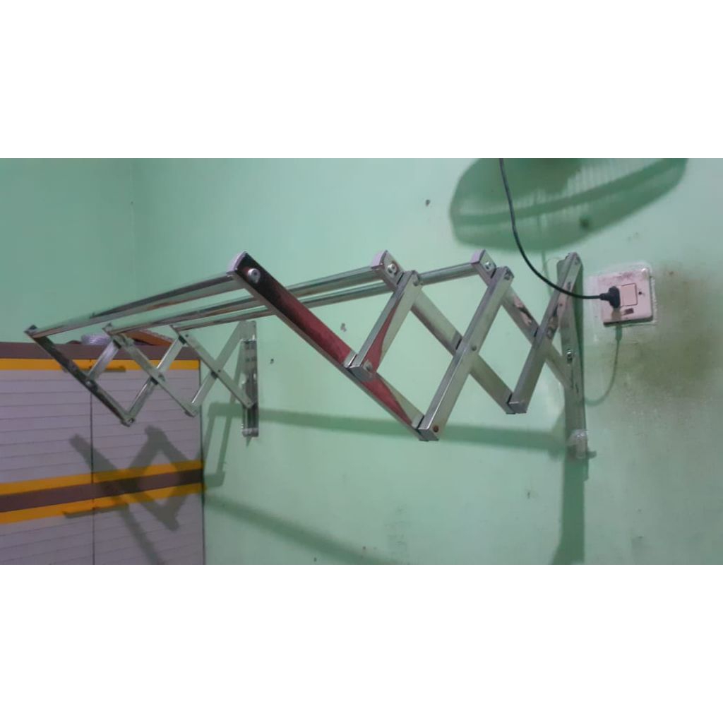 jemuran baju lipat stainless tempel tembok SUS 304