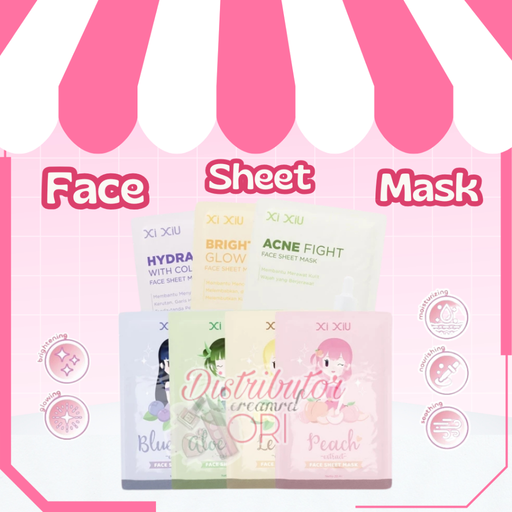 Xi XiU FACE SHEET MASK FRUITY SERIES / XI XIU FACEMASK / XIXIU SHEETMASK SKINCARE | BPOM