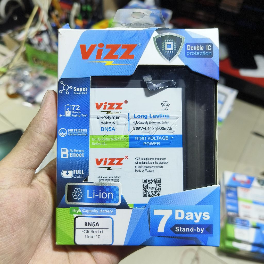 BATERAI VIZZ DOUBLE POWER REDMI NOTE 10 BN5A ORI VIZZ