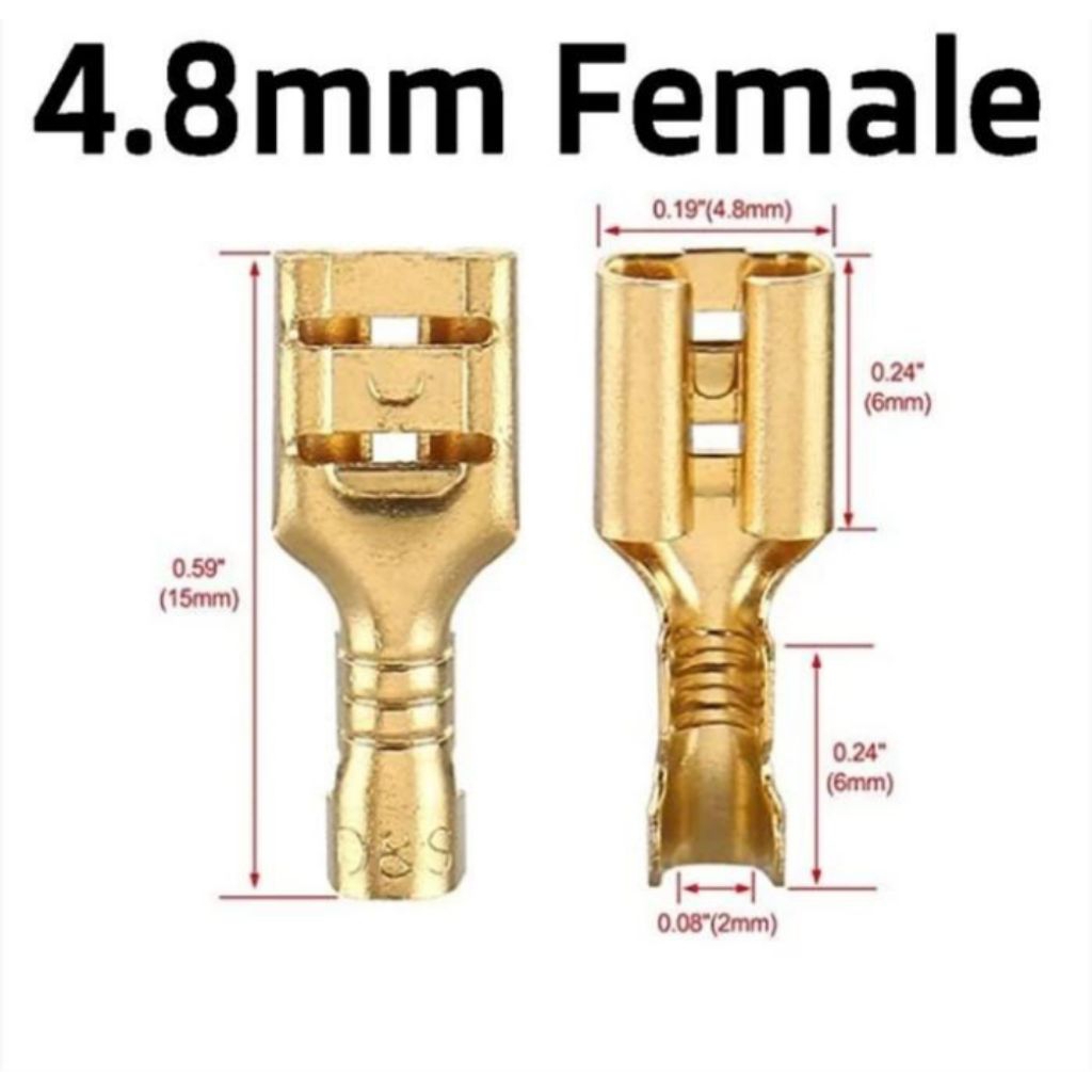 Skun gepeng female 4,8mm / Terminal kabel cewek 4,8mm isi (100pcs)