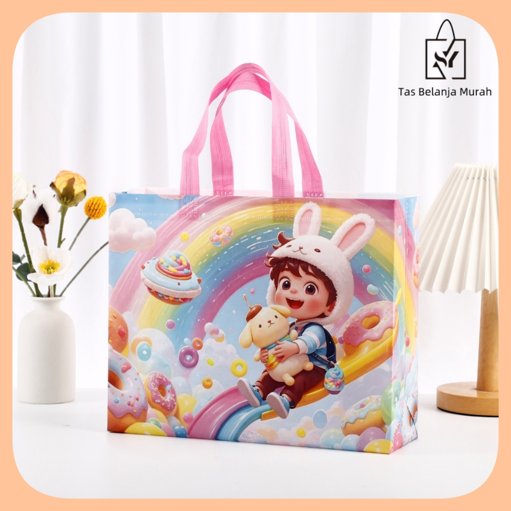 

Goodie bag-Tas Belanja tas Jinjing tas spunbond tas souvenir premium tebal dan kuat/Terlaris lipat jumbo/ waterproof/shopping bag Tas Belanja Murah Karakter Kartun-A70