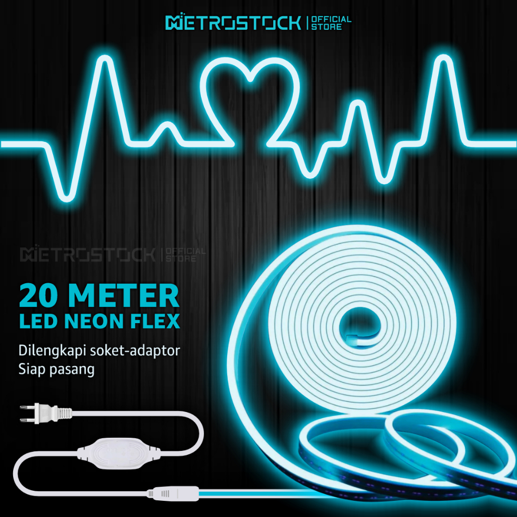 Lampu LED neon flex aesthetic hias dekorasi backlight tempel dinding custom tulisan logo branding de