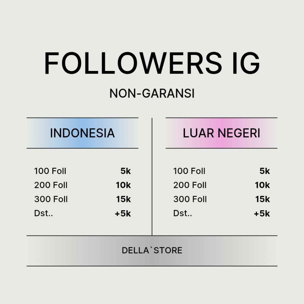 FOLLOWERS IG INDONESIA (NO GAR)