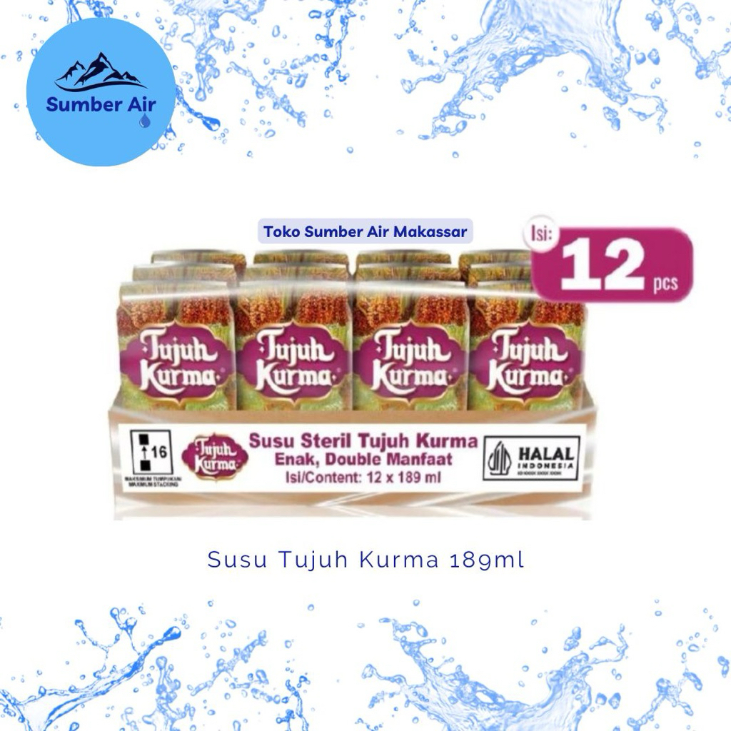 

Susu Steril Tujuh Kurma 189ml (1 pack isi 12) | Susu Kurma