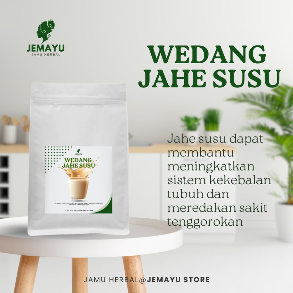 

Wedang Jahe Merah Susu & Gula Minuman Jamu Herbal JEMAYU