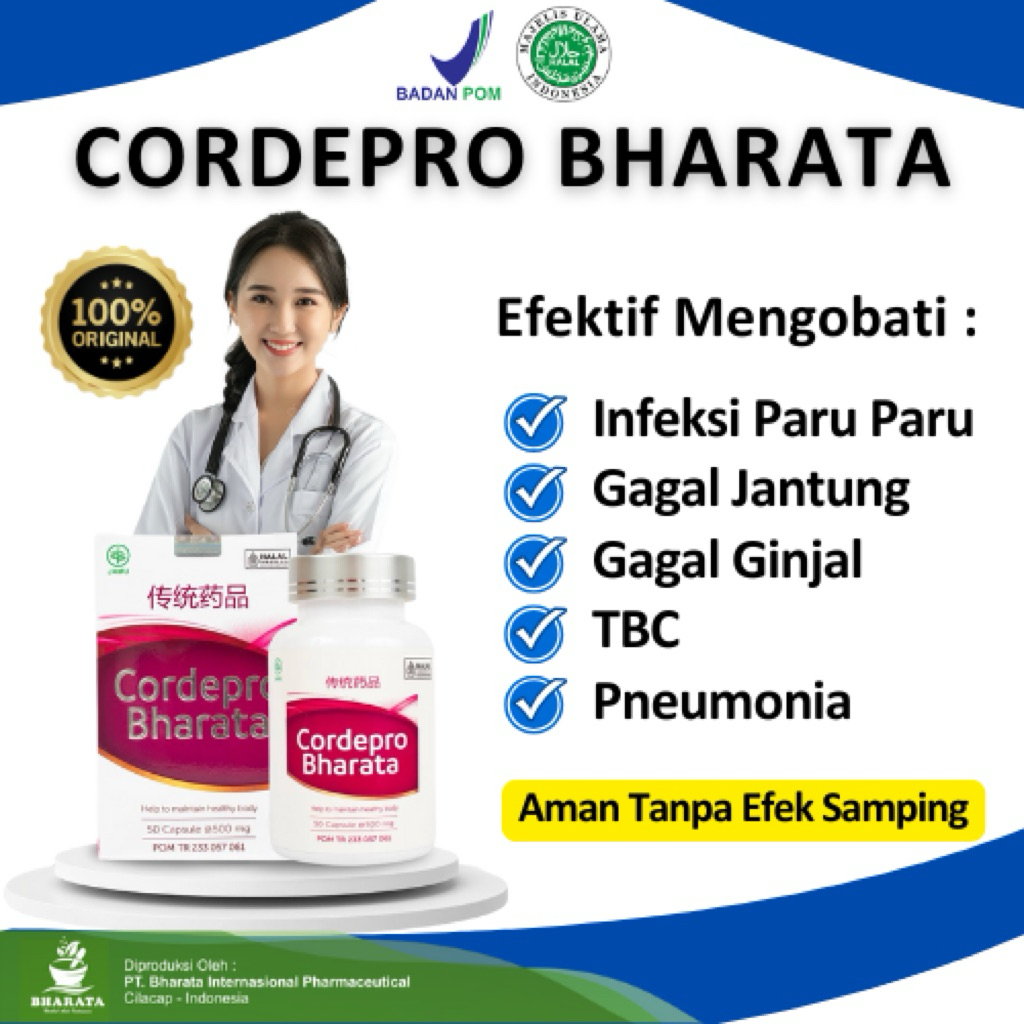 Obat Ginjal Premium Cordepro Bharata - Obat Gagal Ginjal Prostat Batu Ginjal Empedu Radang Ginjal