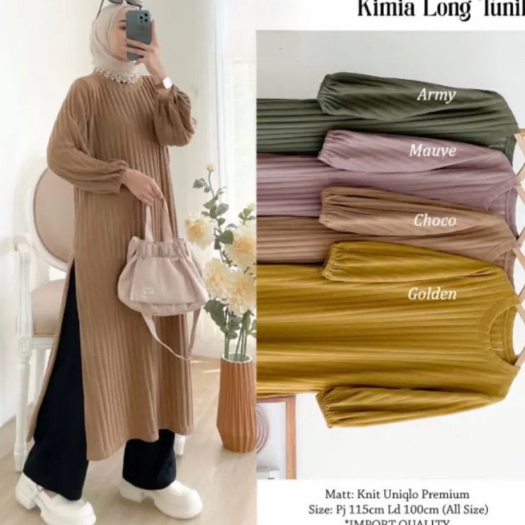 Model Baru Kimia Long Tunik Ld 112cm HORNET Knit ASLI Premium Cek Video Kami  Silly  zidne  Tania  V