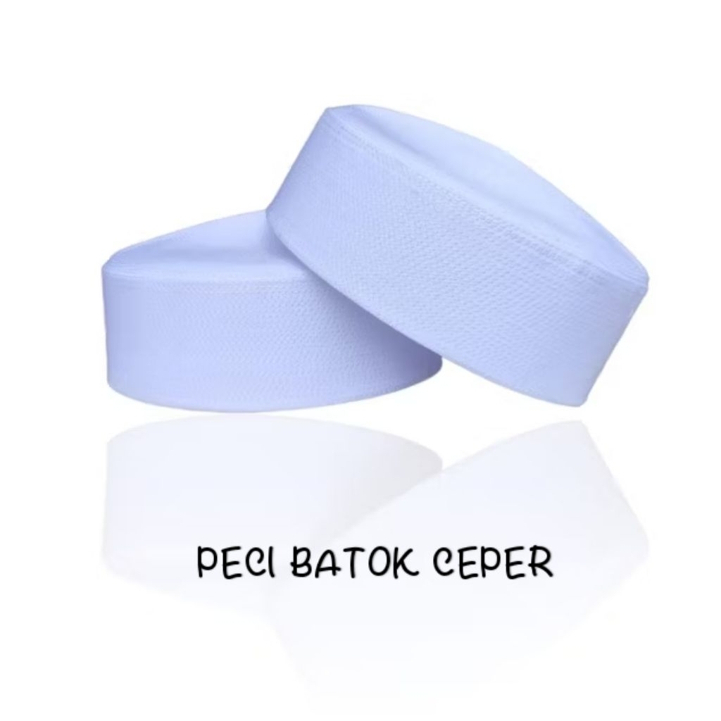 PECI BATOK CEPER , Peci Putih Batok , Peci Majelis , Peci Batok Pendek , Kopiah Putih Ceper , Kopiah