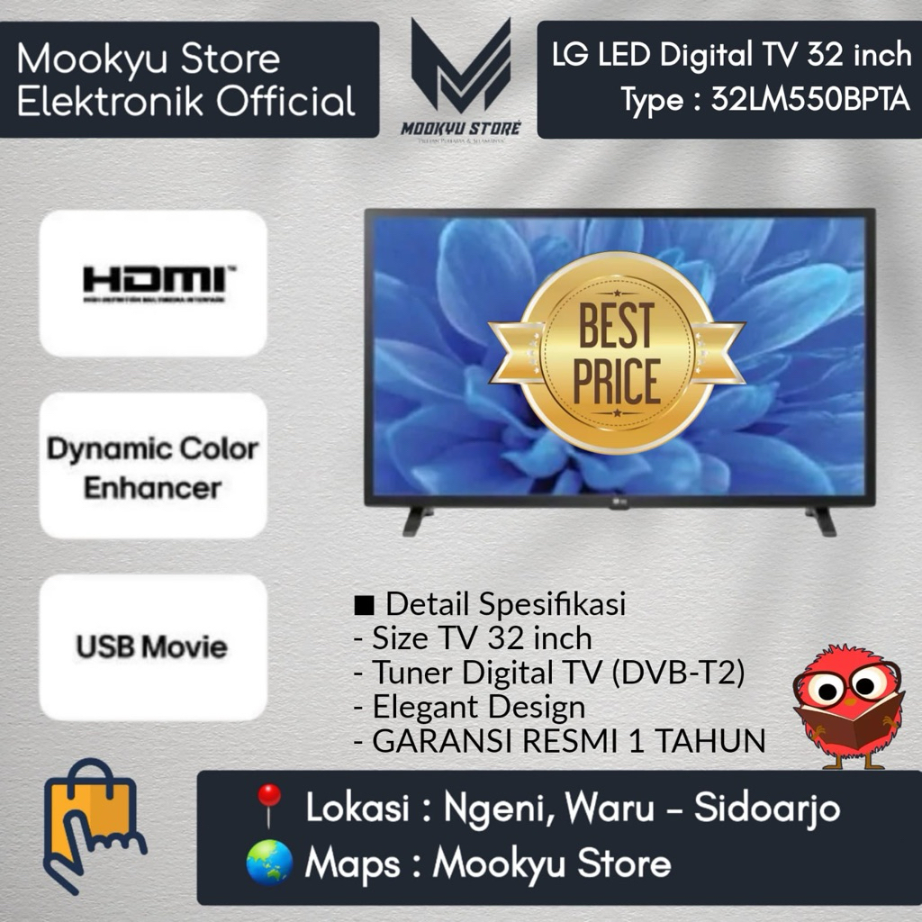 LG LED TV 32 inch 32LM550 | 32LM550BPTA | Digital TV & IPS Panel (Hard Panel)