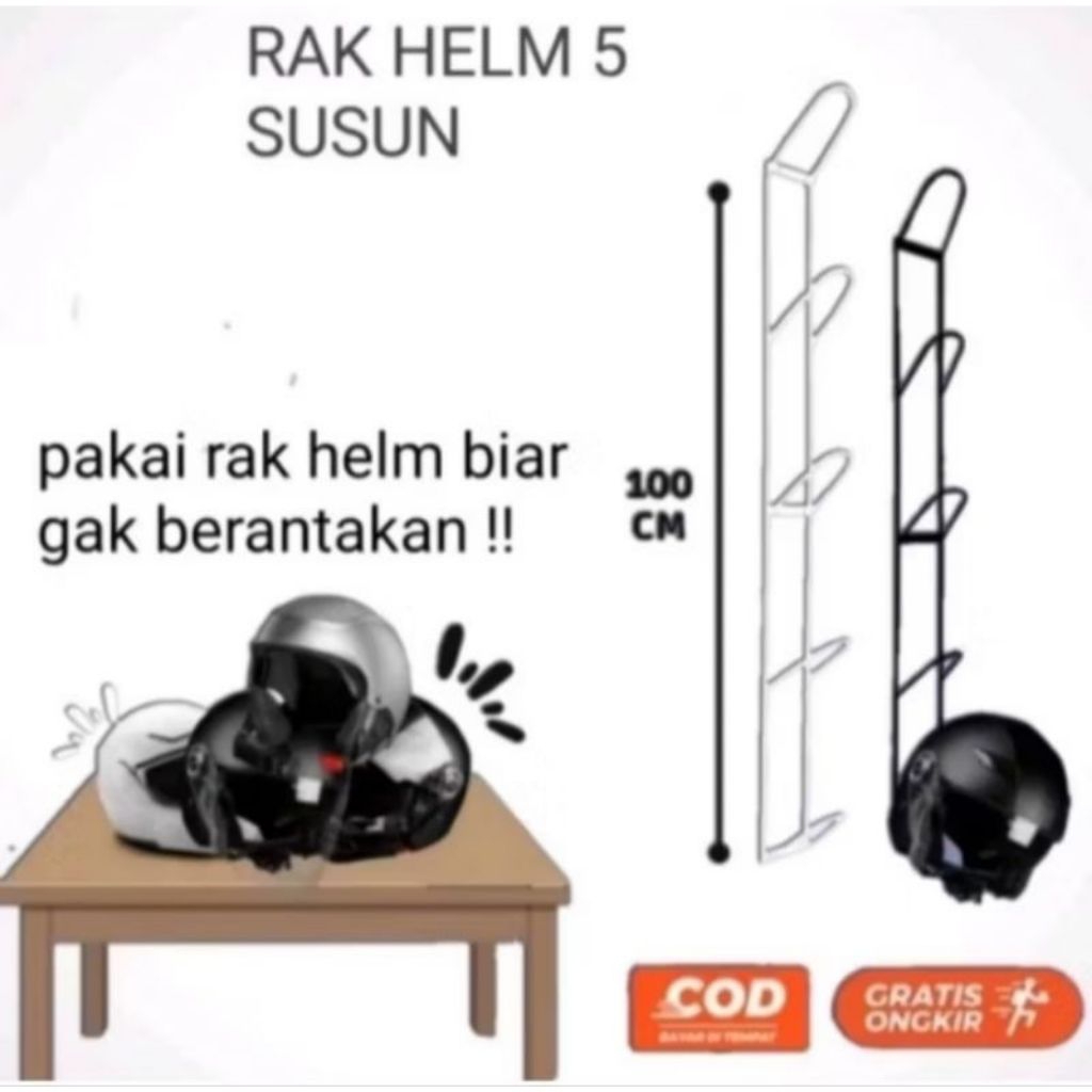 rak helm gantung 5 susun rak tas rak topi rak serbaguna