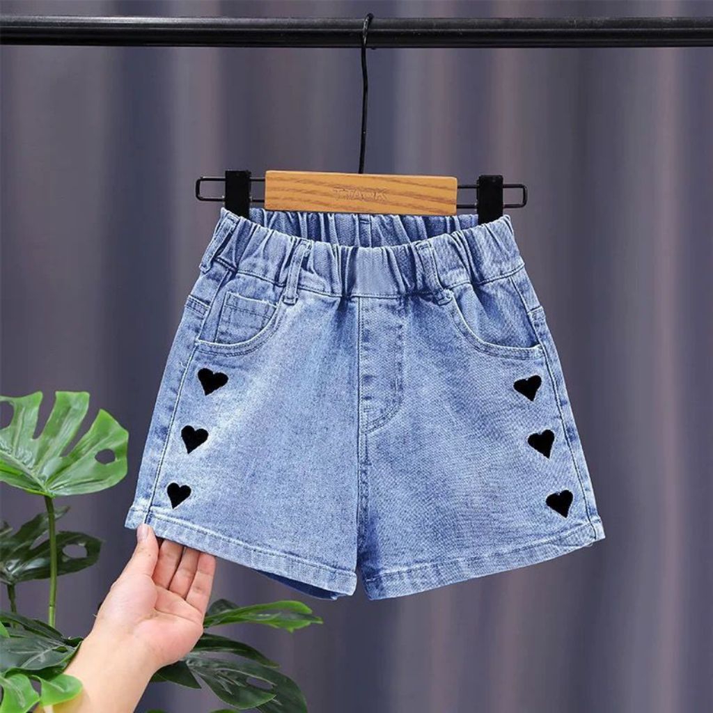 Celana Levis pendek anak Perempuan fashion model lucu usia 1 2 3 4 5 6 7 8 9 10 11 12 tahun