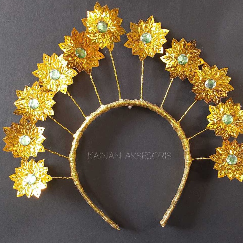 Miliki Mahkota Bando Adat Jawa Hiasan Kepala Adat Karnaval Tari Pengantin