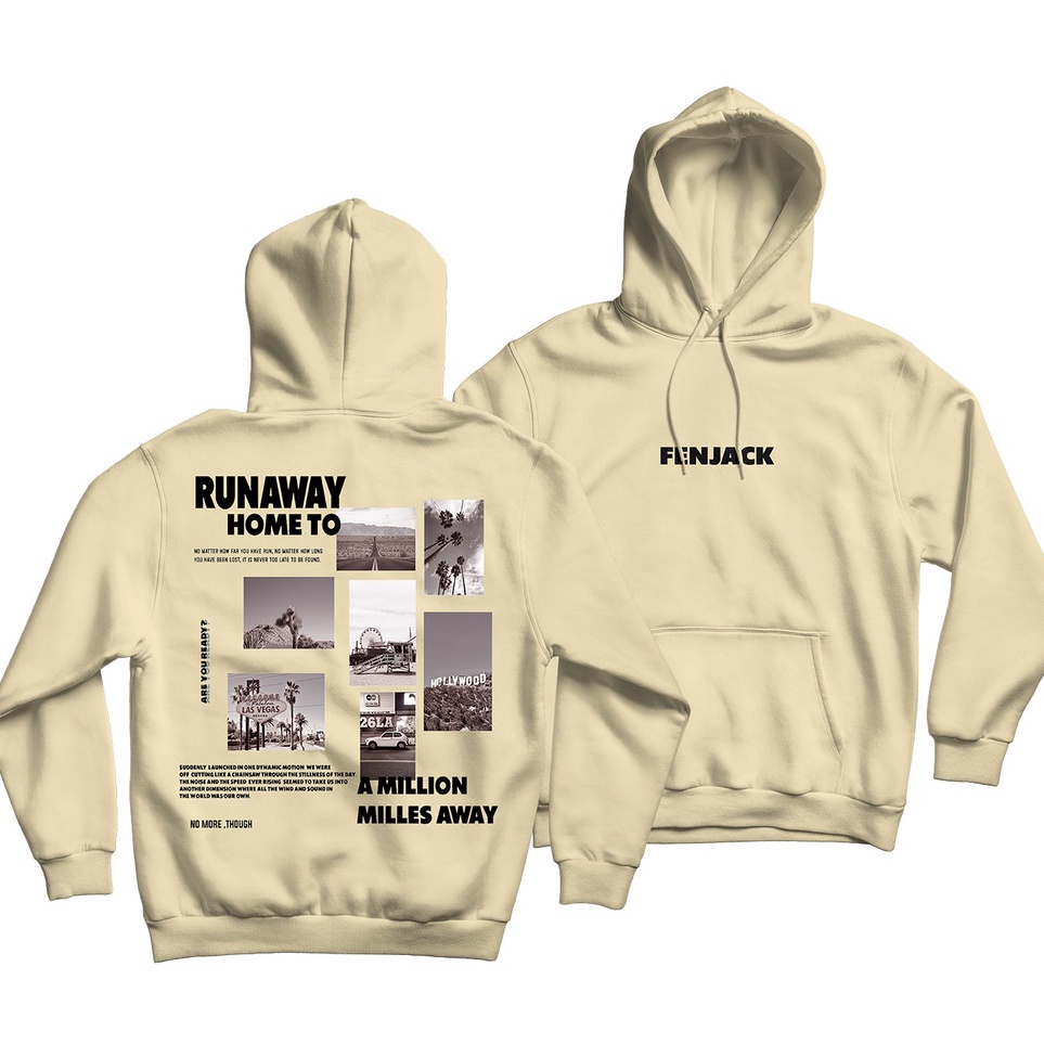 FENJACK Hoodie Jumper RUNAWAY Sablon M XXL unisex Pria  Wanita