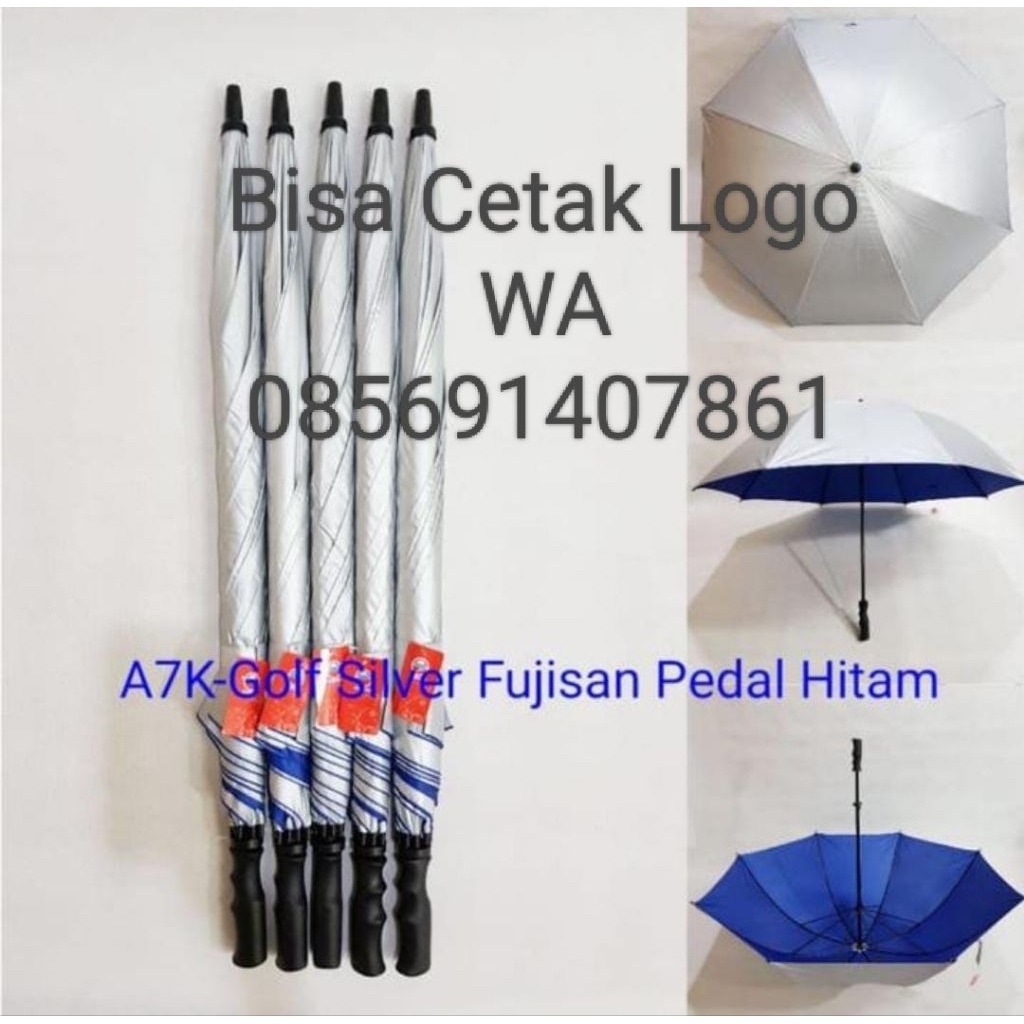 Payung Golf Silver Dalam Biru Anti UV