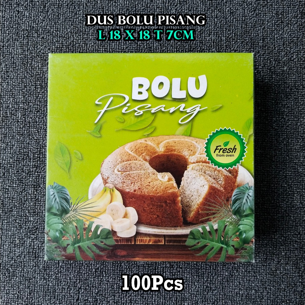 

Dus Bolu Pisang Ukuran L 18X18 7Cm 100Pcs Laminasi Bawah Bahan Kertas Duplex