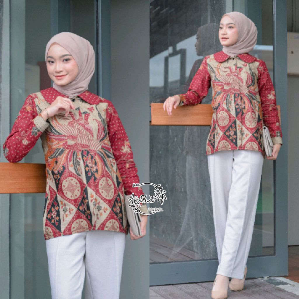 blouse batik wanita blouse batik kantor modern blouse batik NAMIRA