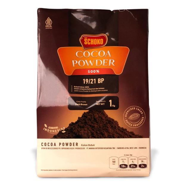 

SCHOKO ORIGINAL Cocoa Powder BP 19/21 Cokelat Bubuk 1 Kg Coklat bubuk High Fat Original SCHOKO