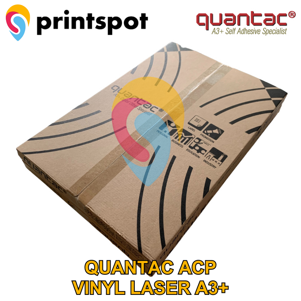 

Quantac ACP Sticker Vinyl Laser Toner A3+ Stiker Tebal Print Cut Anti Air Tidak Mudah Sobek - Pack