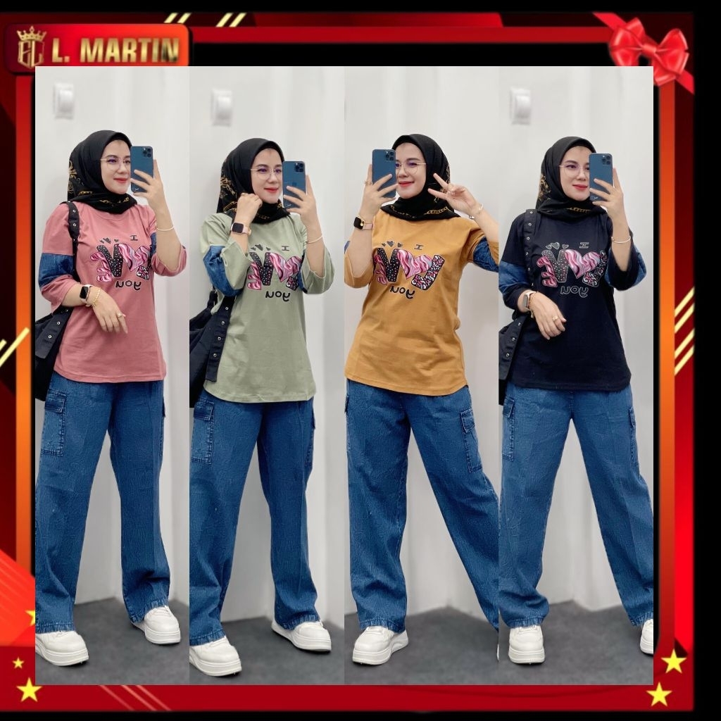 set jeans kenny, set celana wanita kekinian