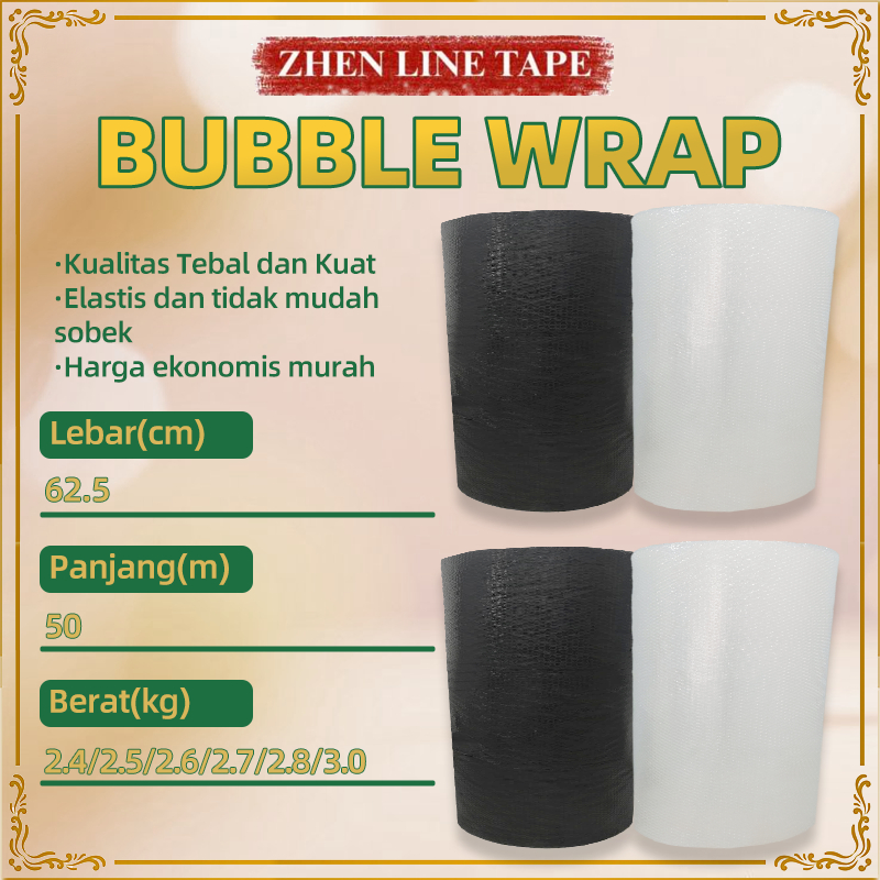 

Bubble Wrap Roll 60cm x 50m Bening Hitam Tahan Guncangan Kualitas Tebal Kuat Elastis Harga Murah