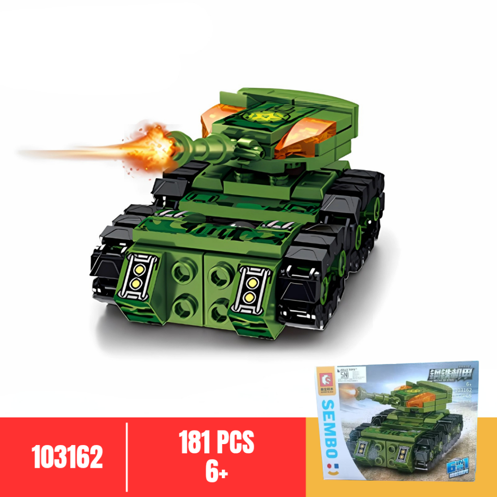 Sembo Block Brick Mecha of Steel Series Military Tank 6 in 1