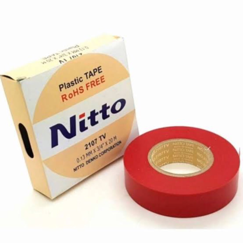 

Isolasi listrik Nitto merah 3/4" x 20M Kuat murah