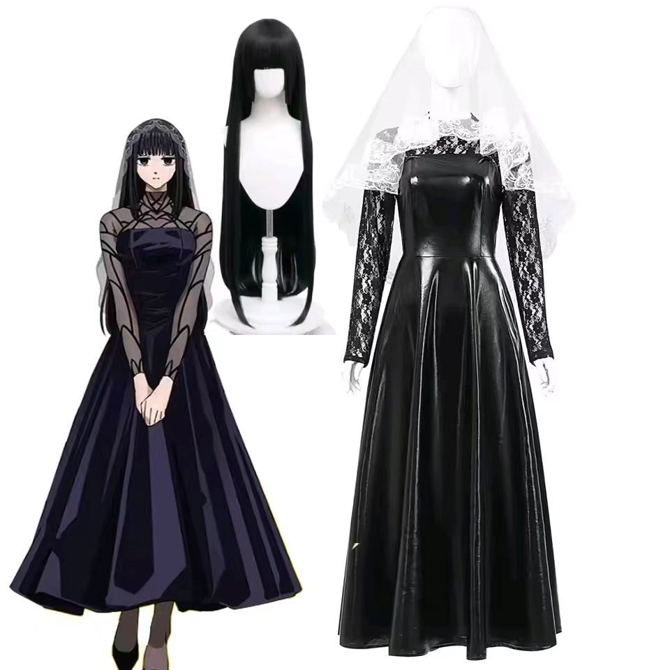 Osaragi Cosplay Anime Sakamoto Days Costume Wig Dress Veil Coat Outfit Women Assassin Shishiba Hallo