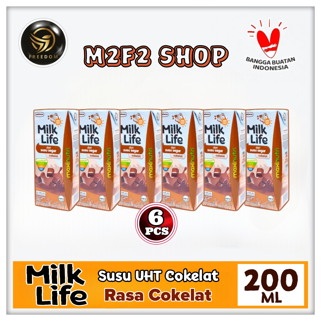 

Milk Life Susu Segar Rasa Cokelat Kotak UHT | Chocolate - 200 ml (Kemasan 6 Pcs)