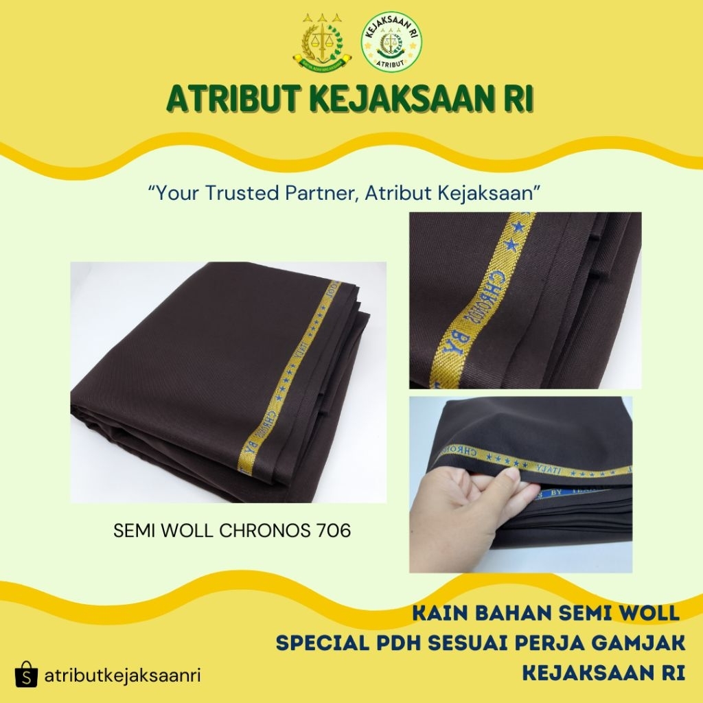 ATRIBUT KEJAKSAAN RI - BAHAN SEMIWOOL CRONOS KEJAKSAAN RI