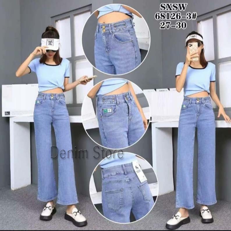 Celana Jeans Kulot Denim Import Premium - Jeans Kulot Import - Celana wanita keren