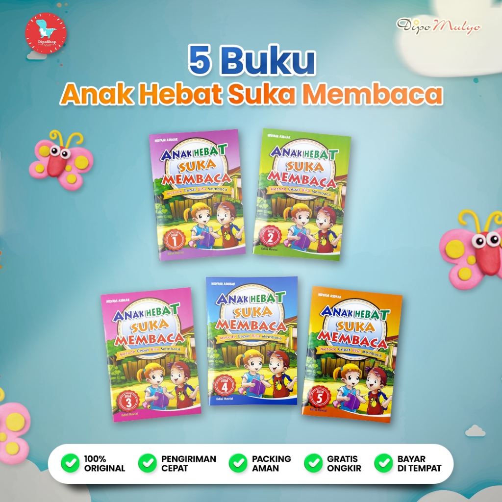 Paket Buku Belajar Membaca Tanpa Mengeja Lengkap Cocok untuk Anak PAUD TK – Anak Hebat Suka Membaca