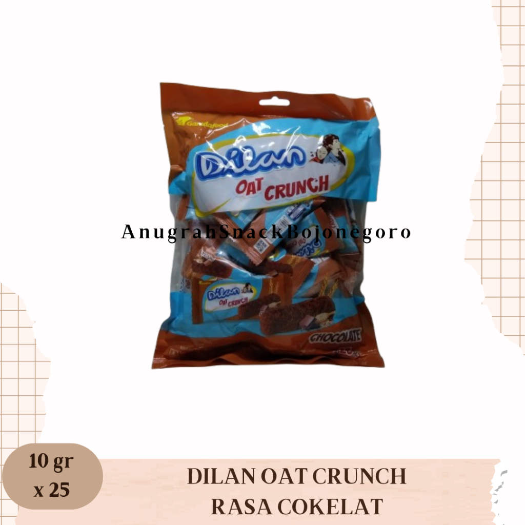 

Dilan Oat Crunch Makanan Ringan Oat Bar Rasa Cokelat 10gr x 25