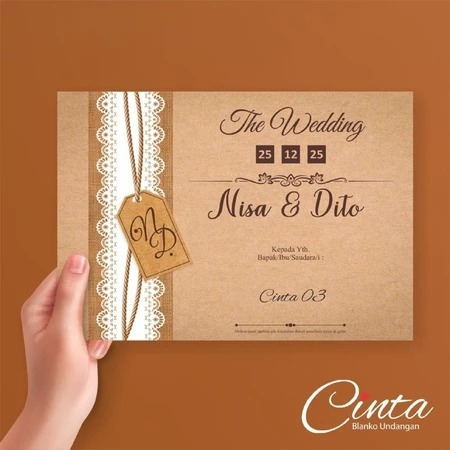 Undangan Cinta 03 (Free Plastik Undangan)