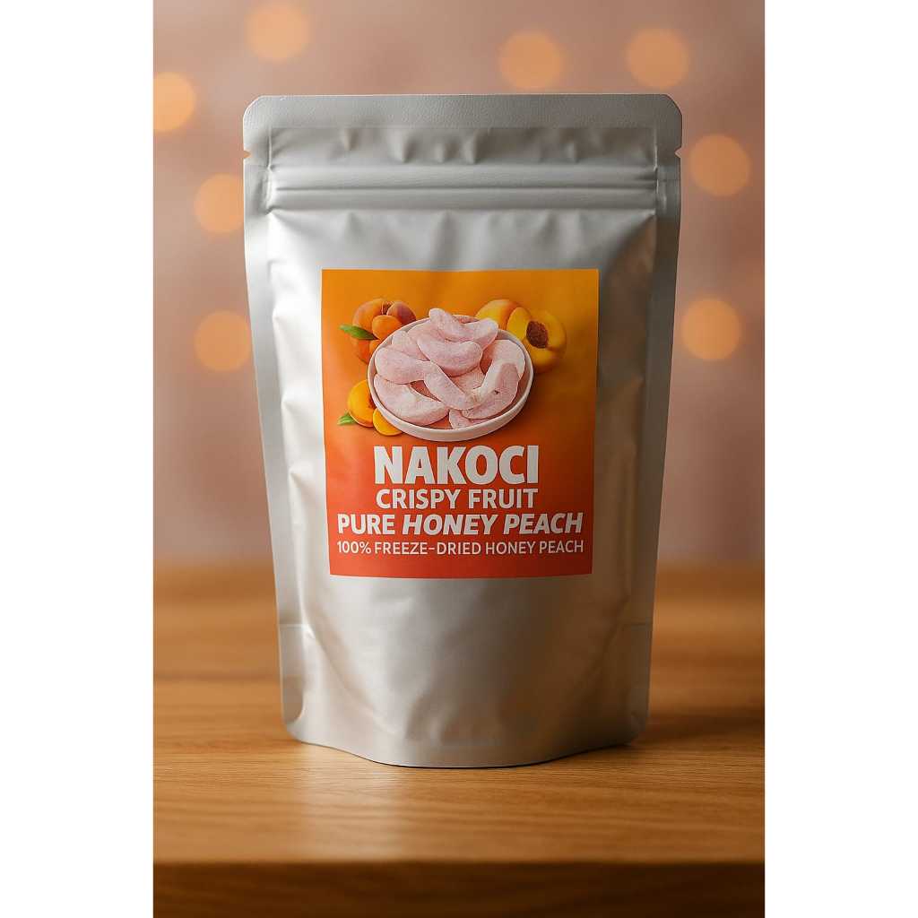 

NAKOCI Honey Peach Kering Premium Crispy Freeze dried Honey Peach Buah Persik 30gr / 50gr