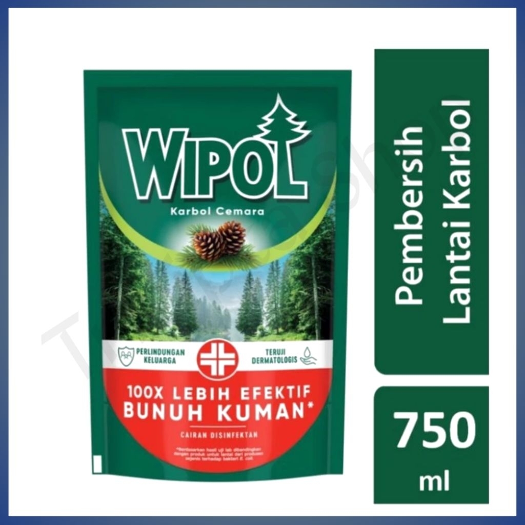 Wipol Karbol Pembersih Lantai Cemara 750 ml Refill Isi Ulang