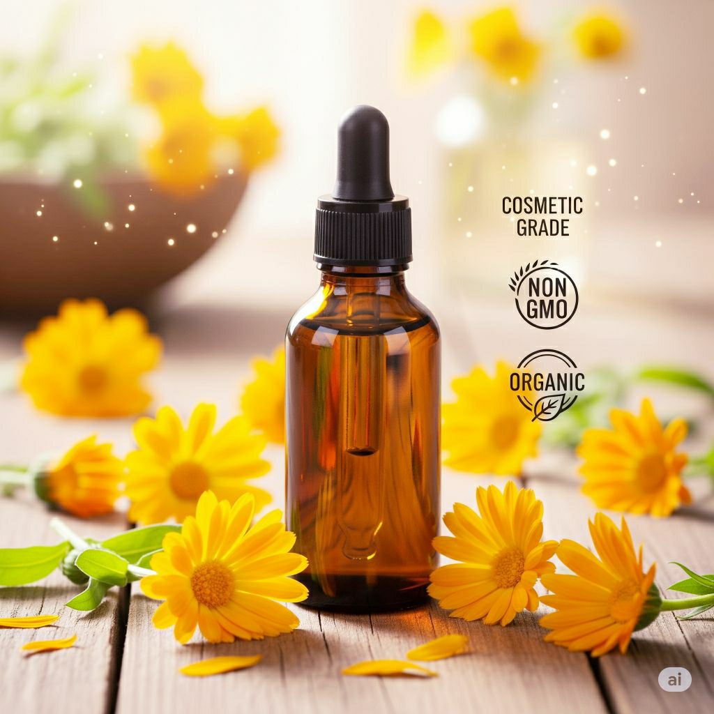 Minyak Calendula Organik: Solusi Kulit Sensitif, Eksim, Psoriasis, Dermatitis, Ruam Bayi, Bekas Luka