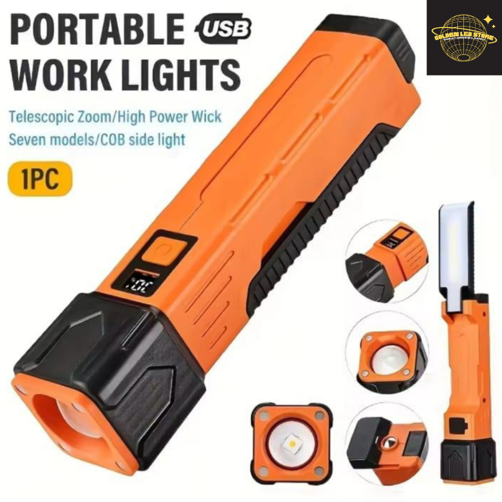 SENTER CAMPING LED MULTIFUNGSI LONG DISTANCE / SENTER CAMPING RECHARGEABLE / SENTER LAMPU TIDUR