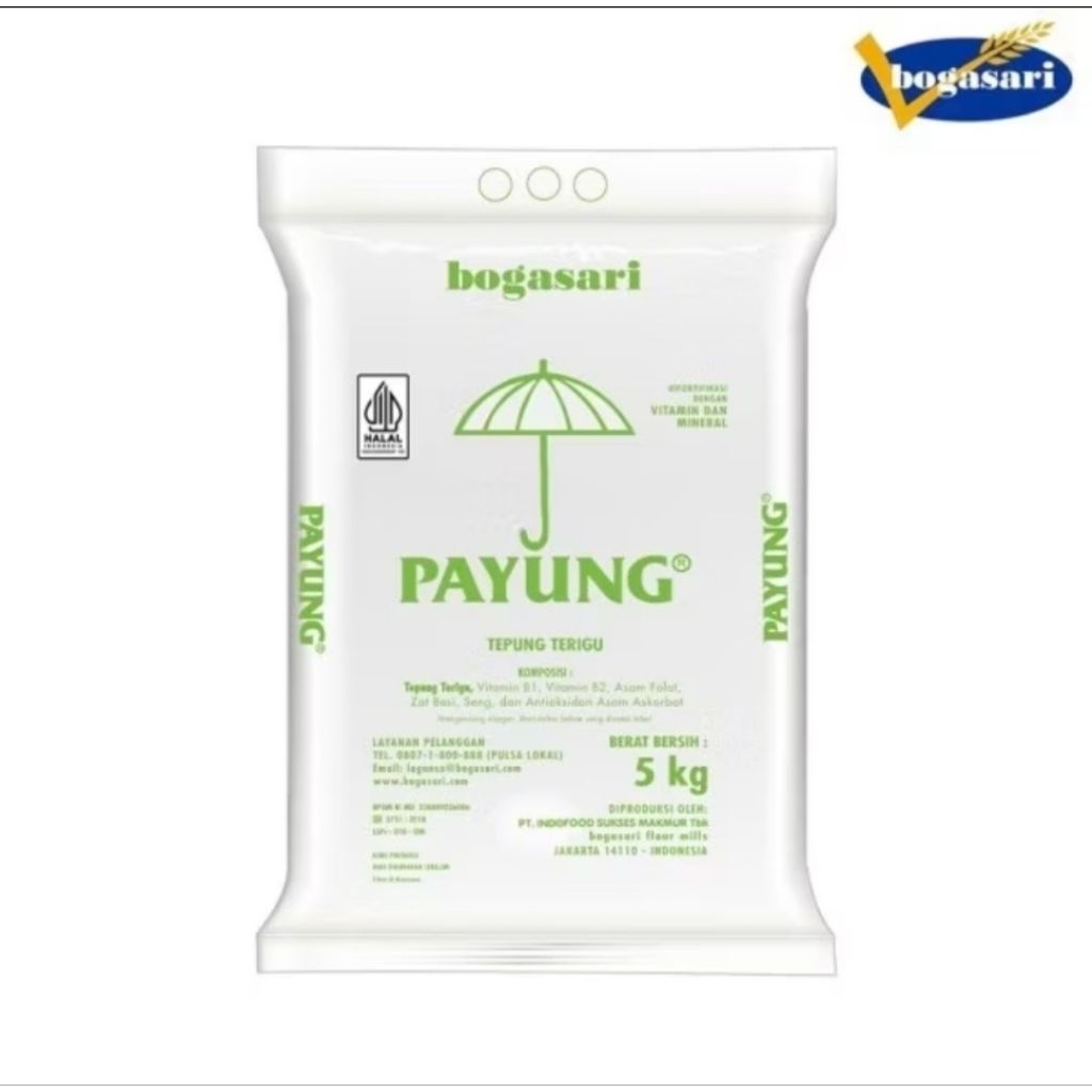 

Bogasari Tepung Terigu Cap Payung 5k (1pcs)