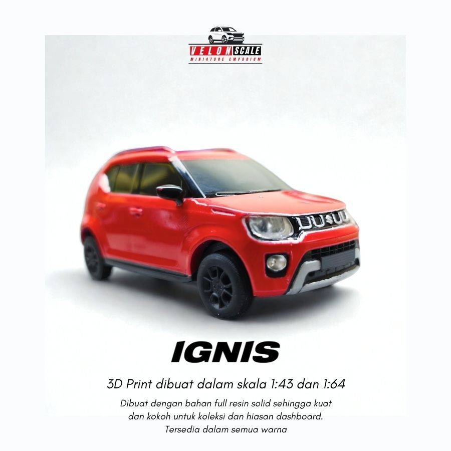 Diecast Miniatur 3D Print Suzuki Ignis Facelift Skala 1:43 Full Custom + Plat Nomor