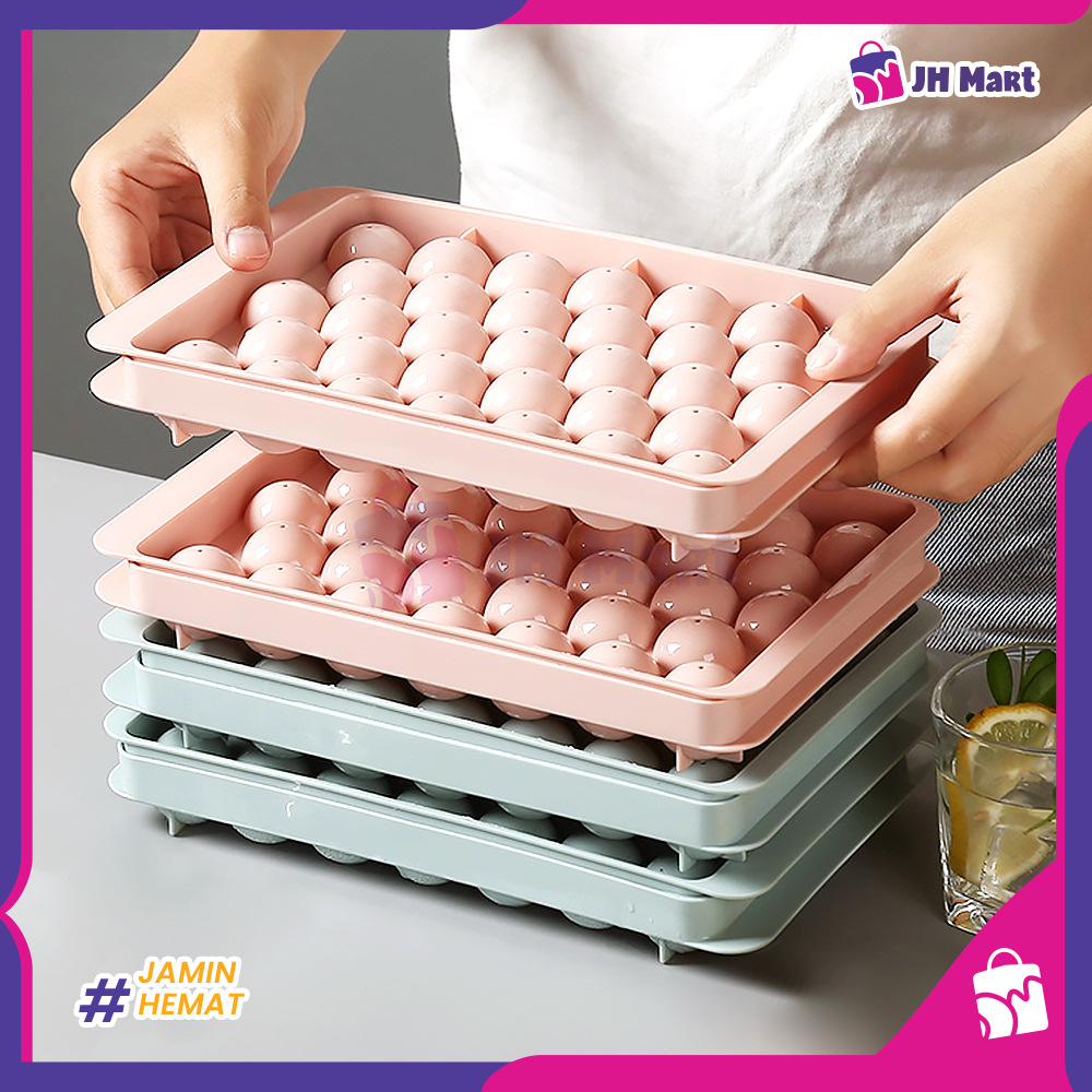 JHM - Cetakan Es Batu Bulat 33 Grid Ice Cube Tray Besar Jelly Puding Kopi Multifungsi