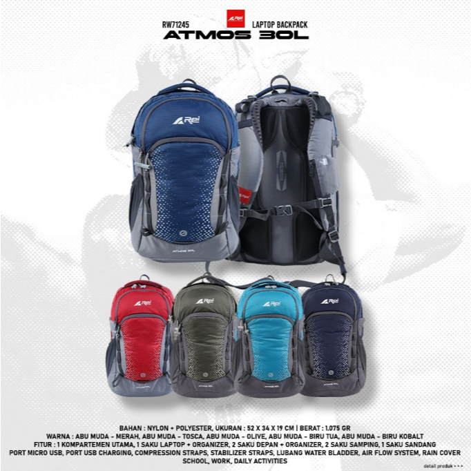 Tas Ransel Pria Atmos 30 Liter Arei Outdoorgear 71245