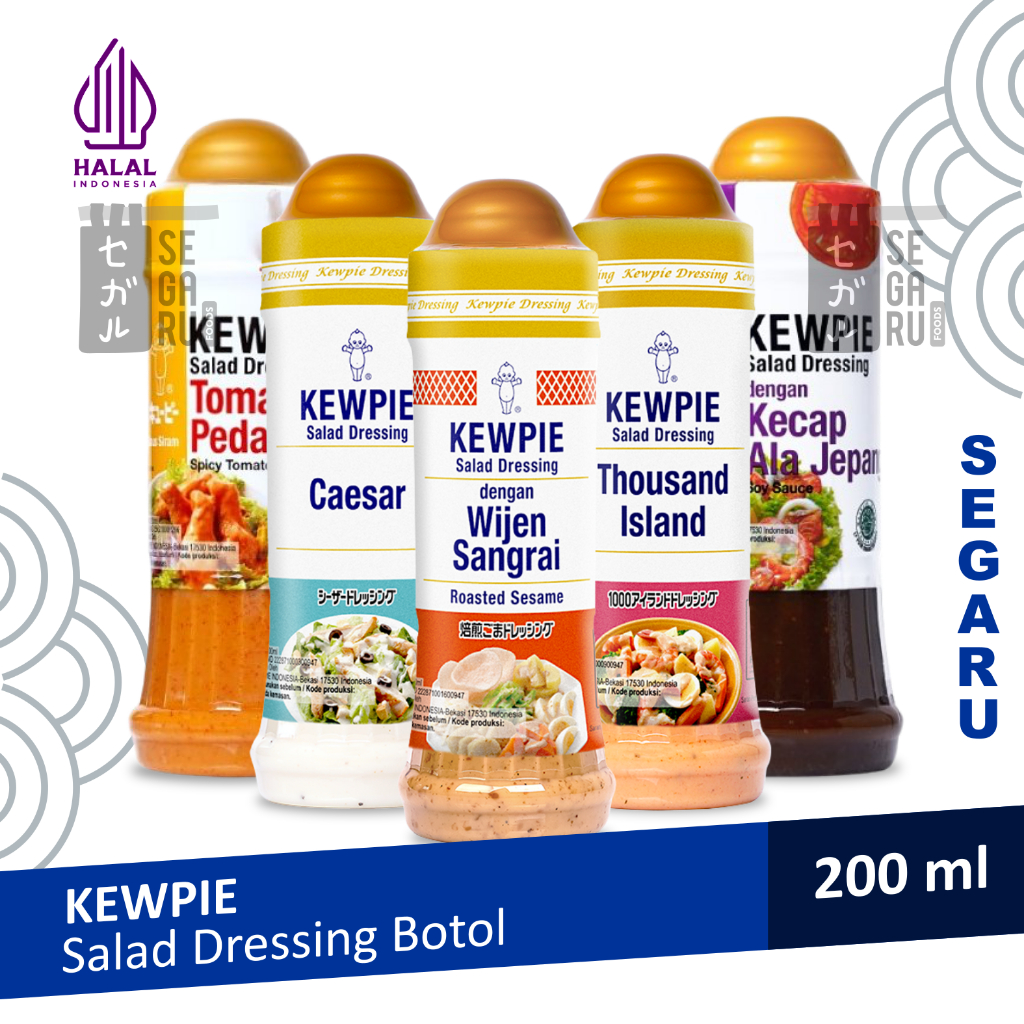 

KEWPIE Salad Dressing Caesar, Thousand Island, Wijen Sangrai, Tomat Pedas, Kecap ala Jepang Botol