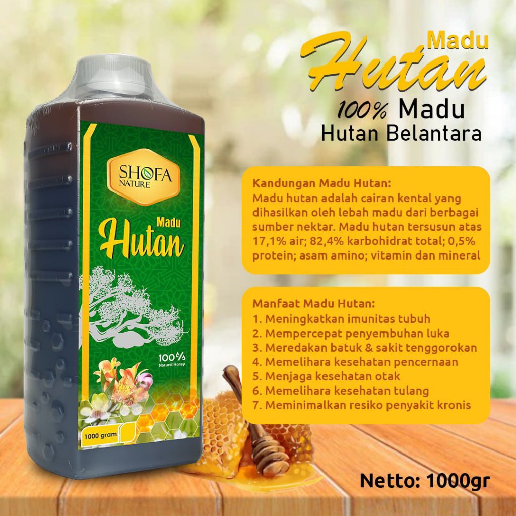 

Madu Hutan Shofa Natur 1000 gr /madu asli pure honey