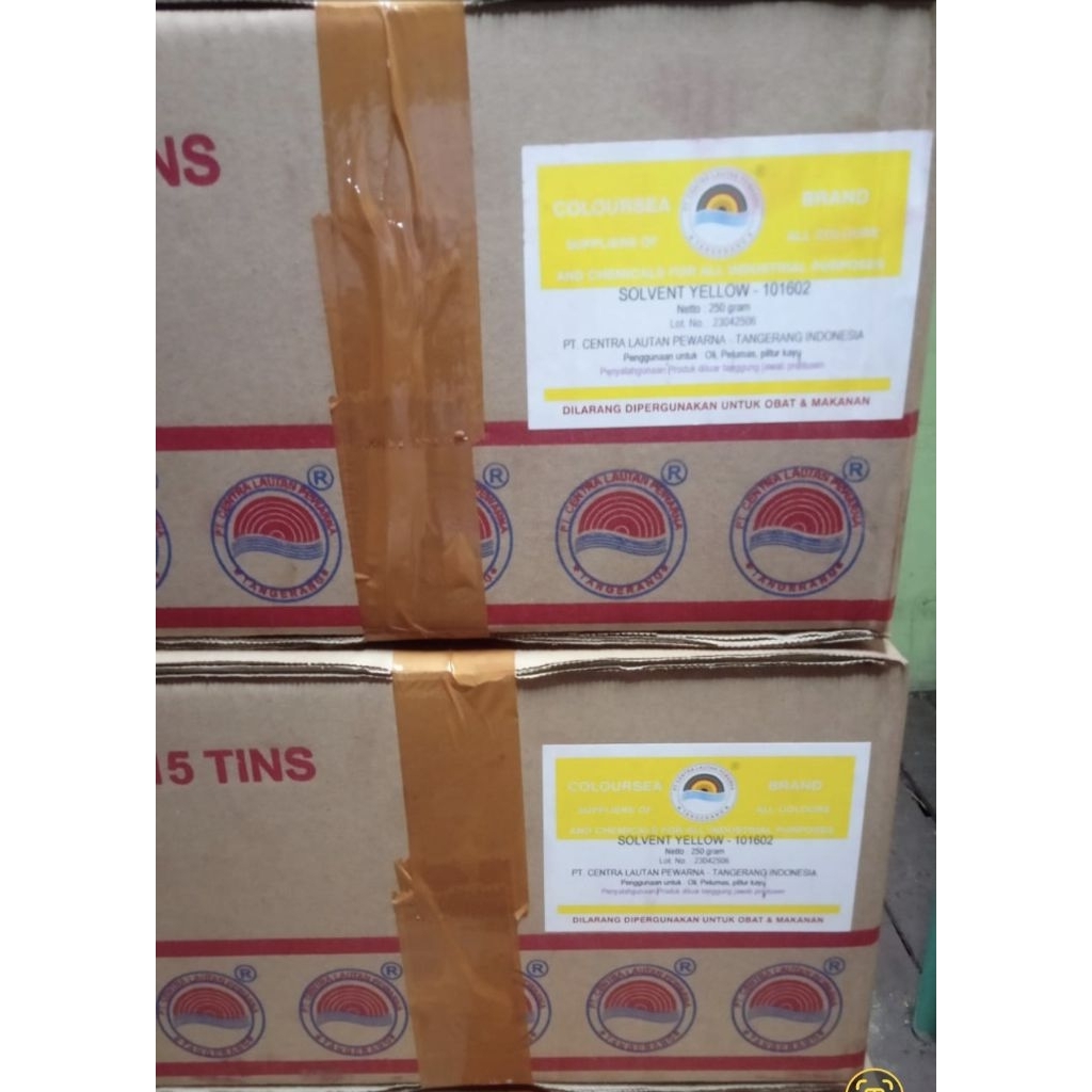 

Pewarna Minyak Solvent Yellow 101602 Colour Sea Powder Kemasan 1 Dus isi 15 Kaleng dengan Harga Murah Banget